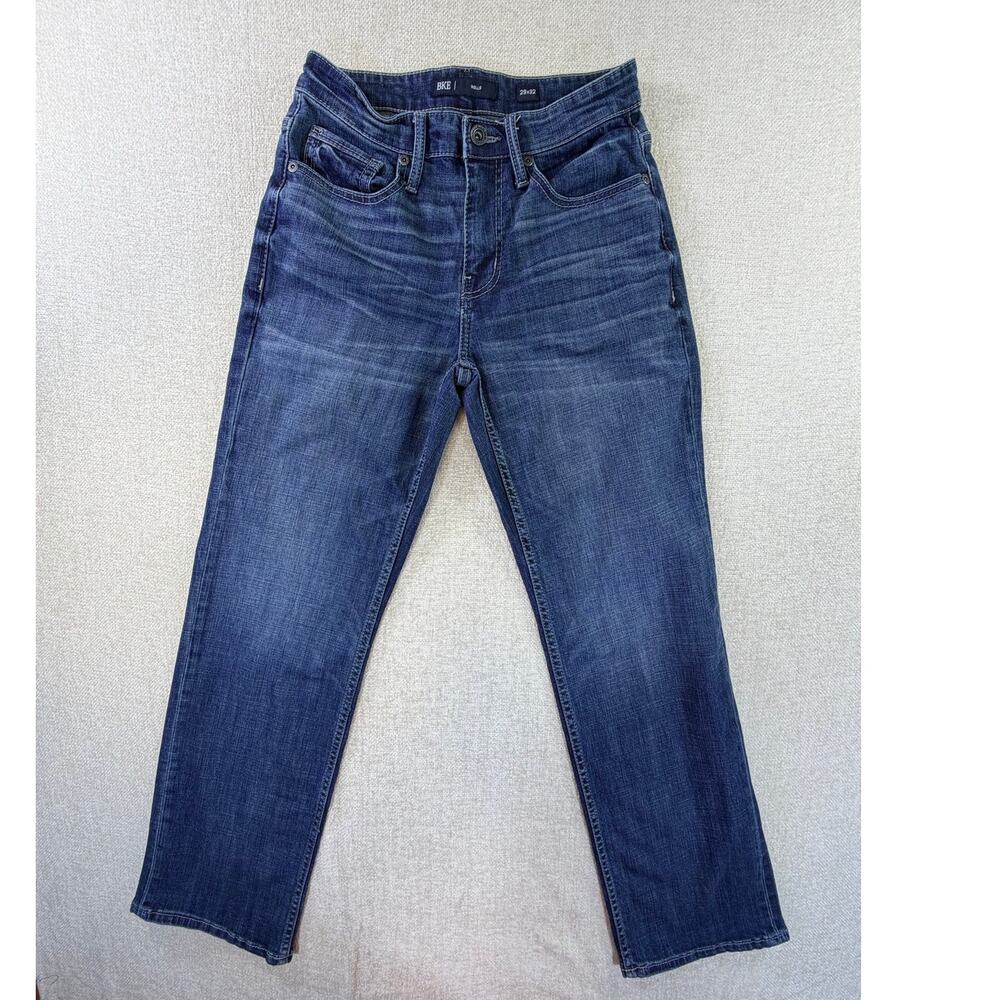 BKE Mens 29x32 Blue Wells Straight Leg Classic 5 Pocket Casual Denim Jeans Pants